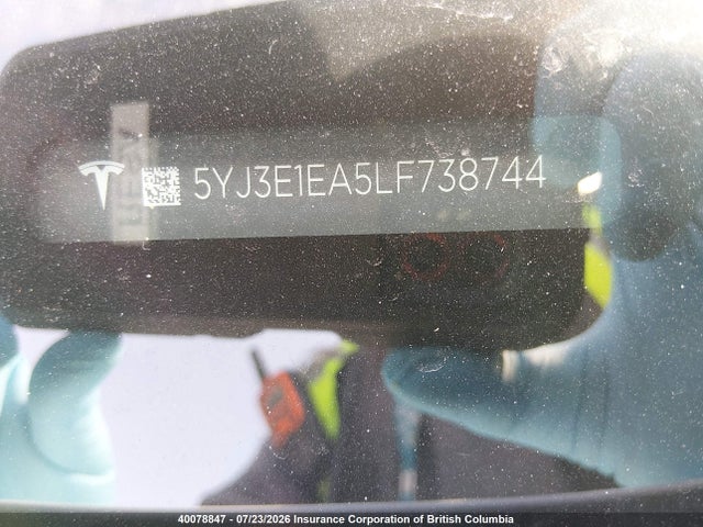 Tesla MODEL 3 2020 5YJ3E1EA5LF738744 Image 9