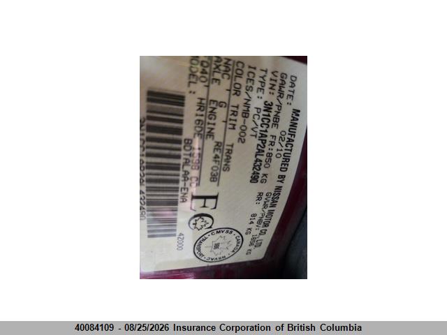 Продаж на аукціоні авто 2010 Nissan Versa, vin: 3N1CC1AP2AL432490, номер лоту: 40084109