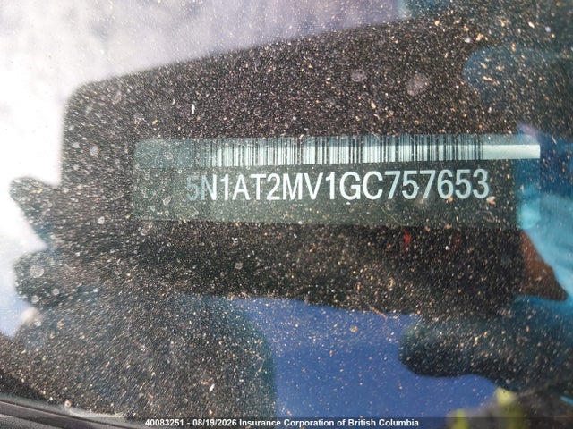 5N1AT2MV1GC757653 Nissan Rogue S/sl/sv