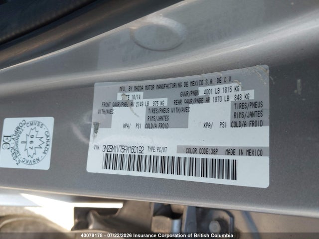 Mazda 3 TOURING 2015 3MZBM1V75FM160192 Image 9