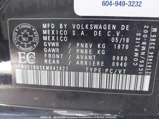 Volkswagen Jetta 2019 3VWG57BU3KM042927 Image 9