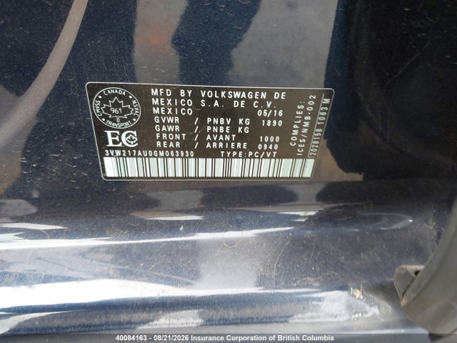 Auction sale of the 2016 Volkswagen Golf, vin: 3VW217AU0GM063930, lot number: 40084163