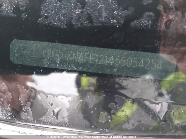 Продаж на аукціоні авто 2005 Kia Spectra Lx/ex, vin: KNAFE121455054254, номер лоту: 40078936