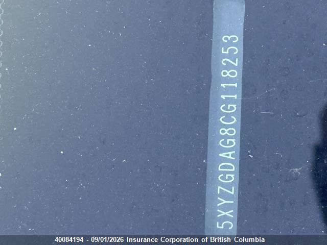 Aukcja sprzedaży 2012 Hyundai Santa Fe Gls, vin: 5XYZGDAG8CG118253, numer aukcji: 40084194