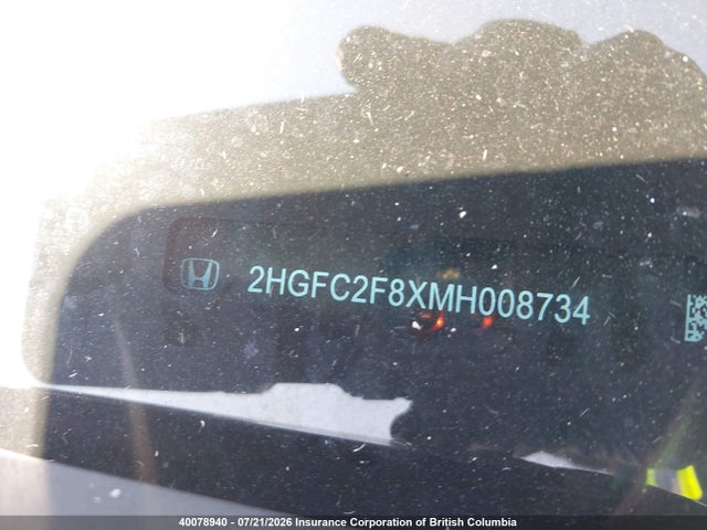 2HGFC2F8XMH008734 Honda Civic Sport