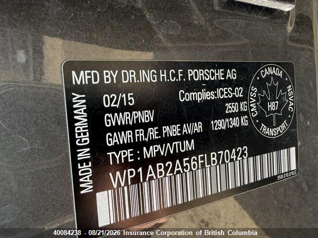 WP1AB2A56FLB70423 Porsche Macan