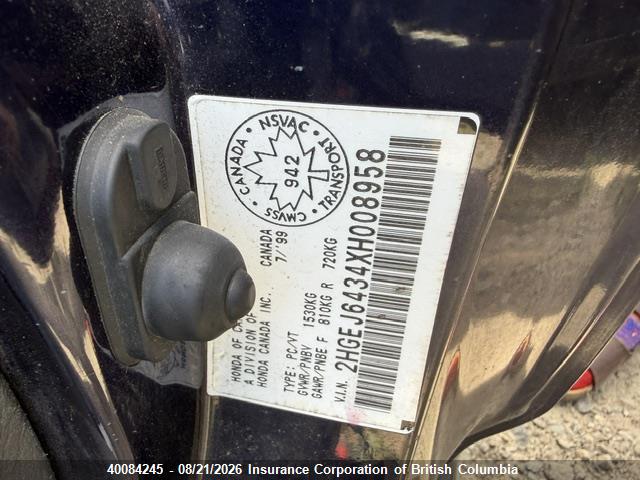 Продаж на аукціоні авто 1999 Honda Civic, vin: 2HGEJ6434XH008958, номер лоту: 40084245