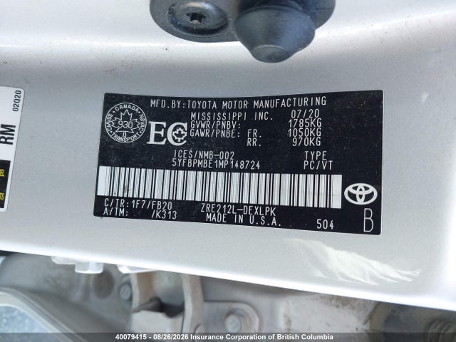 Toyota COROLLA LE 2021 5YFBPMBE1MP148724 Image 9