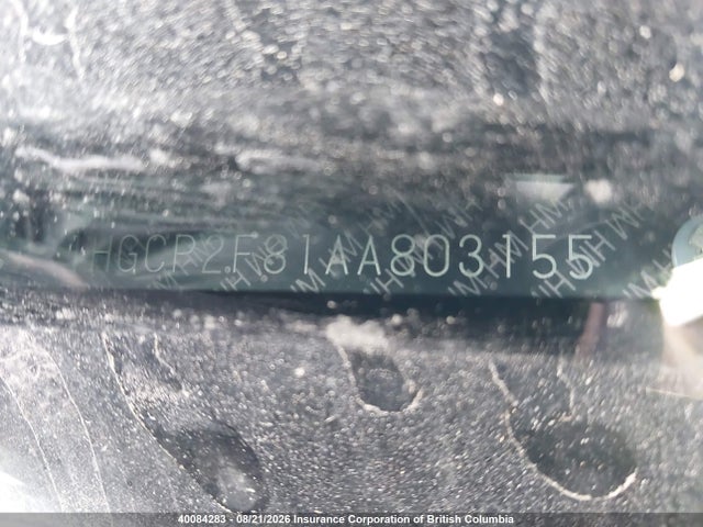 40084283 :رقم المزاد ، 1HGCP2F81AA803155 vin ، 2010 Honda Accord Ex-l مزاد بيع
