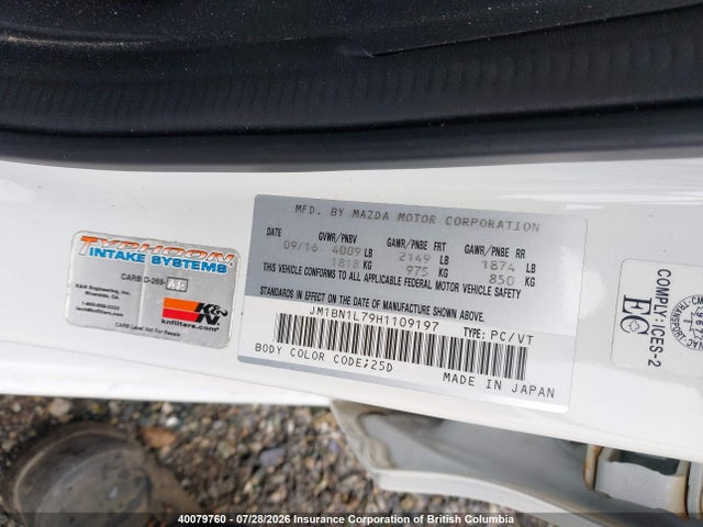 Aukcja sprzedaży 2017 Mazda 3 Touring, vin: JM1BN1L79H1109197, numer aukcji: 40079760
