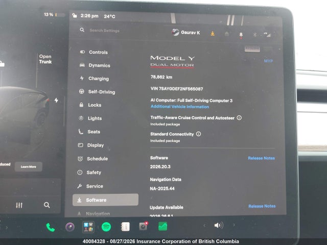 Продажа на аукционе авто 2022 Tesla Model Y, vin: 7SAYGDEF2NF565087, номер лота: 40084328