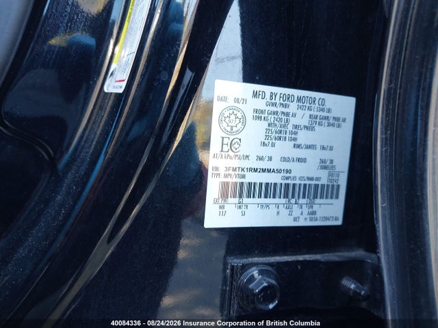 Ford Mustang Mach-e Select 2021 3FMTK1RM2MMA50190 Image 9
