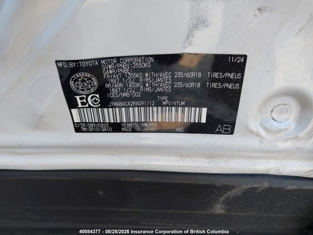 Продаж на аукціоні авто 2024 Toyota Bz4x, vin: JTMABACA2RA091112, номер лоту: 40084377