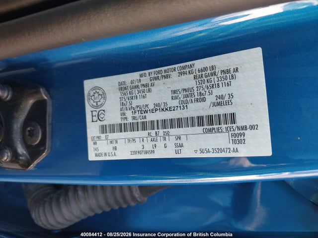 Ford F150 2019 1FTEW1EP1KKE27131 Image 9