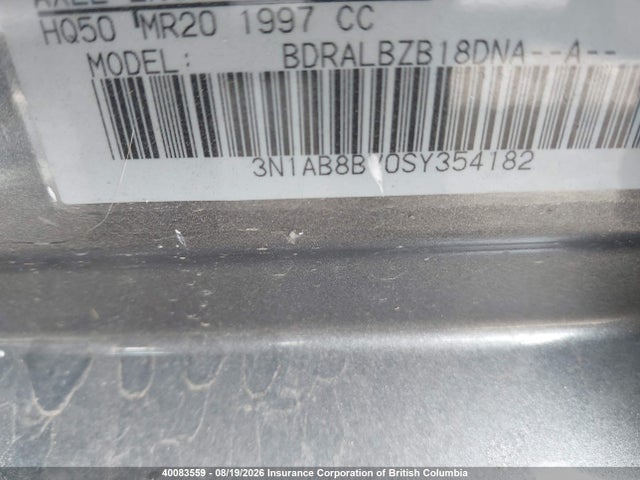 3N1AB8BV0SY354182 Nissan SENTRA S