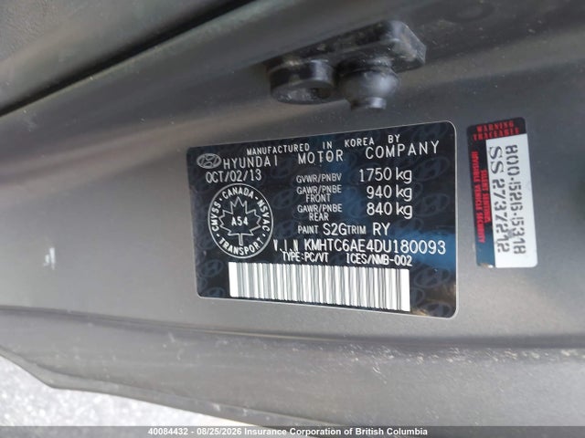 Продажа на аукционе авто 2013 Hyundai Veloster Turbo W/matte Grey, vin: KMHTC6AE4DU180093, номер лота: 40084432