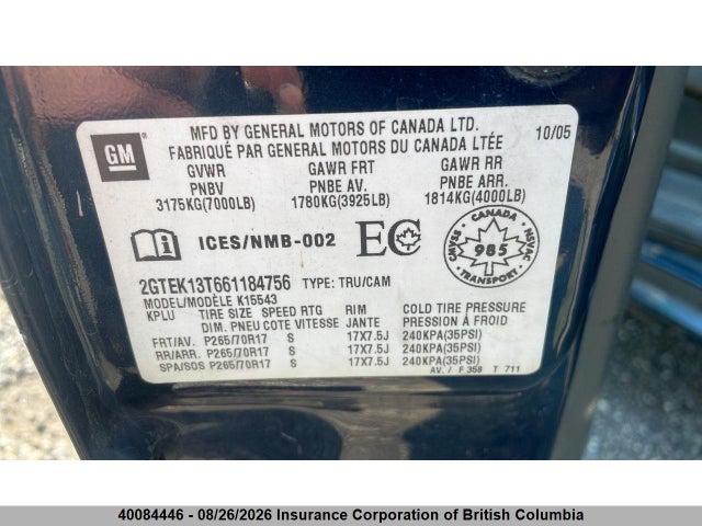 Продажа на аукционе авто 2006 Gmc New Sierra K1500, vin: 2GTEK13T661184756, номер лота: 40084446