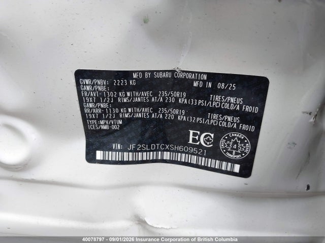 Subaru Forester Touring 2025 JF2SLDTCXSH609521 Image 9