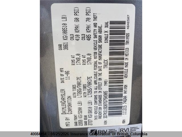 Aukcja sprzedaży 2007 Dodge Ram 1500, vin: 3D7KS19D87G750305, numer aukcji: 40084494