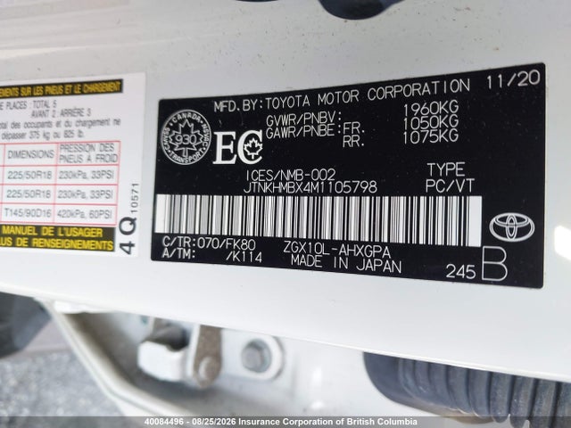 Toyota C-HR 2021 JTNKHMBX4M1105798 Image 9