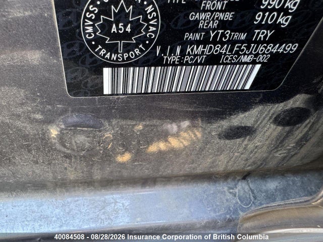 KMHD84LF5JU684499 Hyundai Elantra Limited