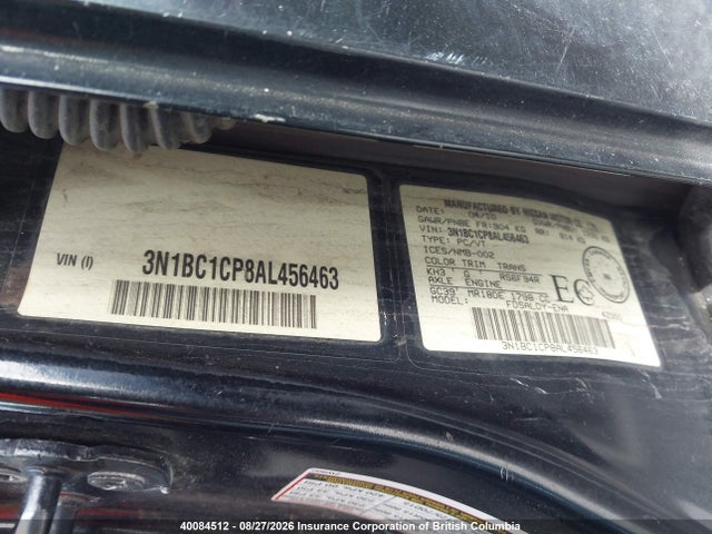 Aukcja sprzedaży 2010 Nissan Versa, vin: 3N1BC1CP8AL456463, numer aukcji: 40084512