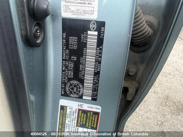 40084528 :رقم المزاد ، 4T1BB46K99U064994 vin ، 2009 Toyota Camry مزاد بيع