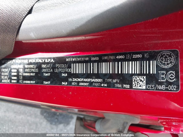 ZACNDFAN3P3A05051 Dodge Hornet Gt