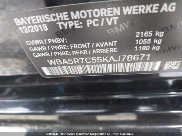 BMW 330XI 2019 WBA5R7C55KAJ78671 Image 9
