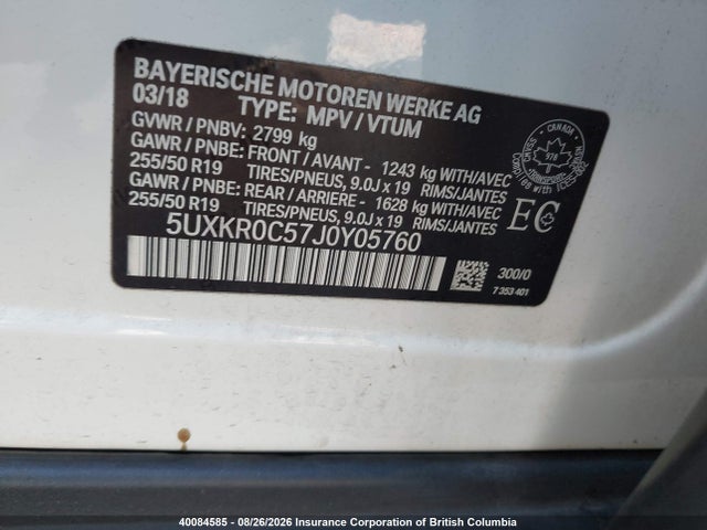 BMW X5 2018 5UXKR0C57J0Y05760 Image 9