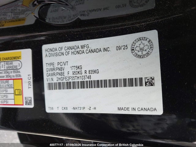 Honda Civic Sport 2026 2HGFE2F55TH103748 Image 19