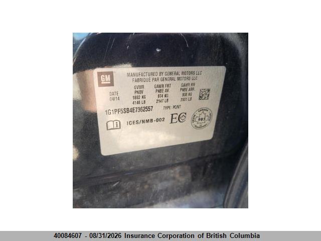 1G1PF5SB4E7362557 Chevrolet Cruze