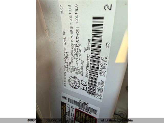 5TFCY5F18HX021913 Toyota Tundra Double Cab Sr/double Cab Sr5