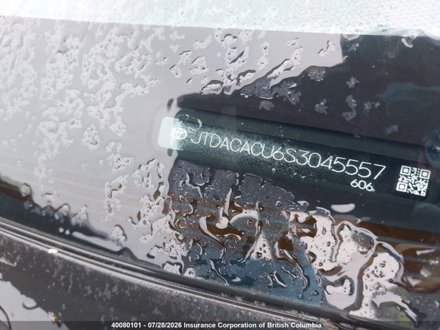 JTDACACU6S3045557 Toyota Prius Se/xse/xse Premium