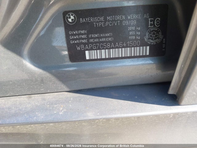 Продаж на аукціоні авто 2010 Bmw 323i, vin: WBAPG7C58AA641500, номер лоту: 40084674