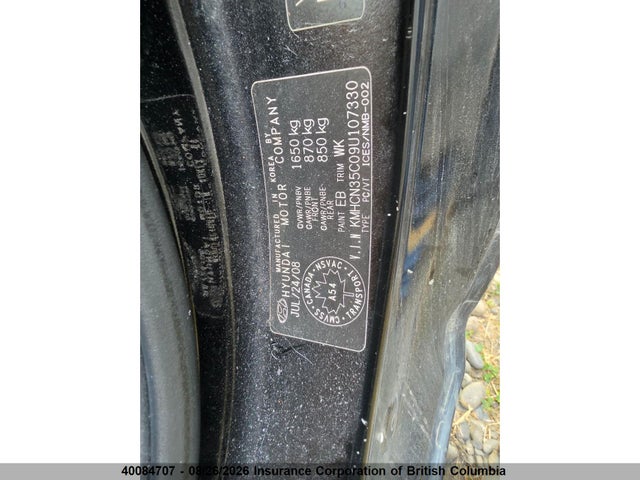 2009 Hyundai Accent Se მანქანა იყიდება აუქციონზე, vin: KMHCN35C09U107330, აუქციონის ნომერი: 40084707