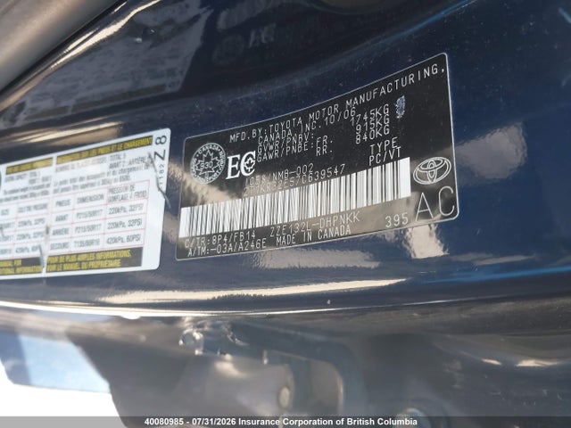 Продажа на аукционе авто 2007 Toyota Corolla Matrix Xr, vin: 2T1KR32E57C639547, номер лота: 40080985