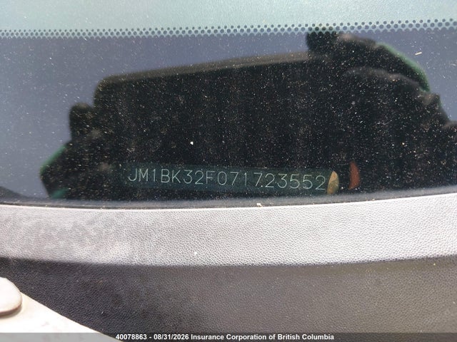 40078863 :رقم المزاد ، JM1BK32F071723552 vin ، 2007 Mazda 3 I مزاد بيع