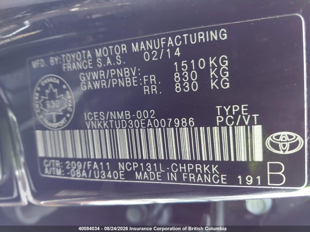Toyota Yaris 2014 VNKKTUD30EA007986 Image 9