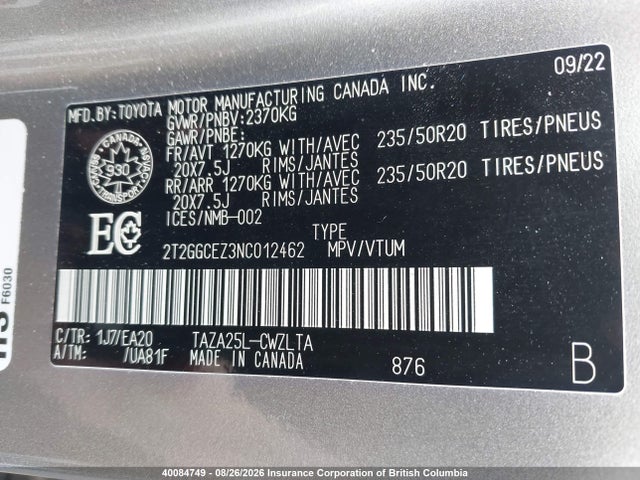 Lexus NX 350 2022 2T2GGCEZ3NC012462 Image 9