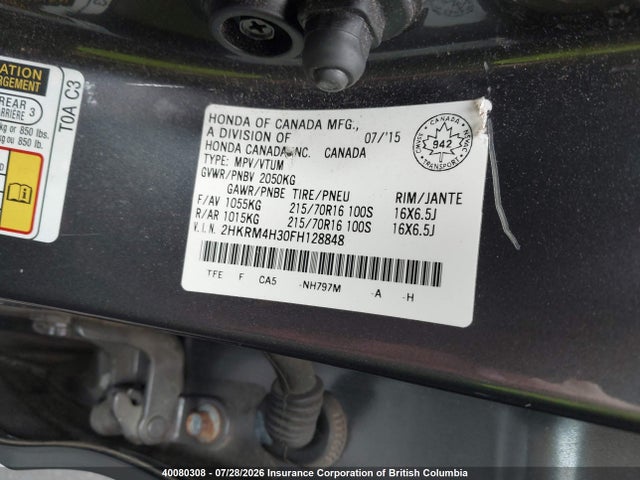 Honda CR-V LX 2015 2HKRM4H30FH128848 Image 9