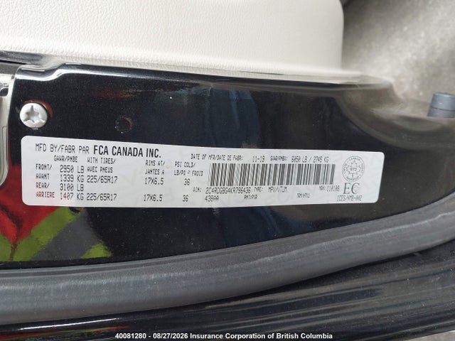 Dodge Grand Caravan Se 2019 2C4RDGBG4KR796436 Image 9