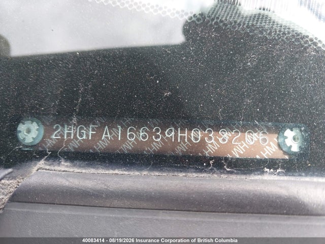 Aukcja sprzedaży 2009 Honda Civic Lx-s, vin: 2HGFA16639H033206, numer aukcji: 40083414