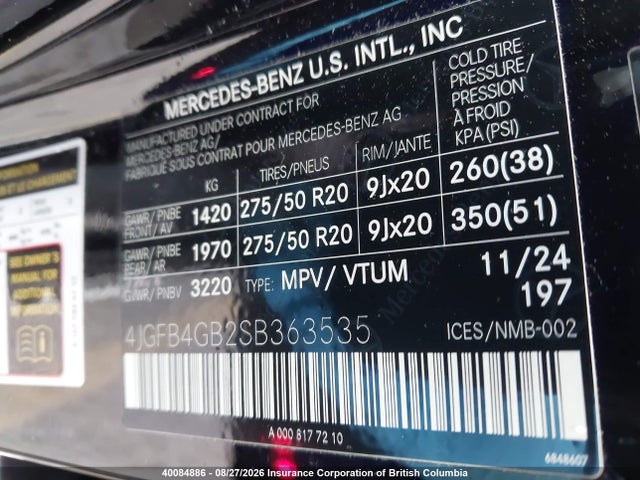 Aukcja sprzedaży 2025 Mercedes-benz Gle 450 Plug-in Hybrid 4matic, vin: 4JGFB4GB2SB363535, numer aukcji: 40084886