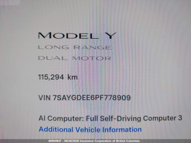 Tesla Model Y 2023 7SAYGDEE6PF778909 Image 14