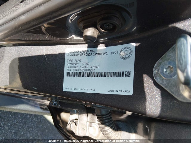 2HGFC2F83MH012592 Honda Civic Sport