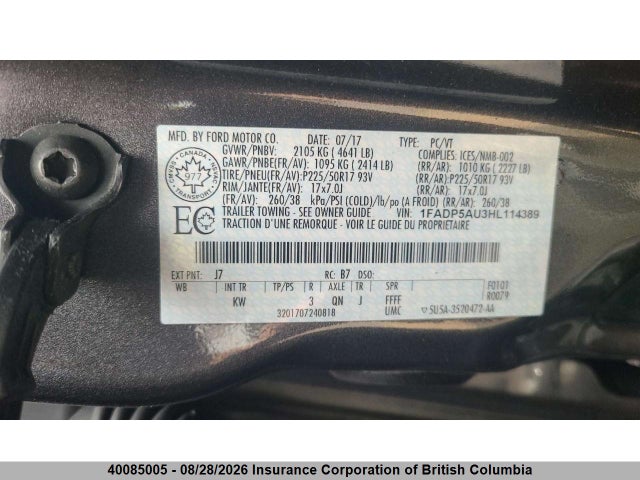 1FADP5AU3HL114389 Ford C-max Hybrid Se