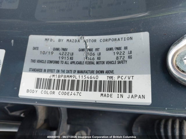 Mazda Mazda3 Gt 2020 JM1BPBMM9L1154640 Image 9