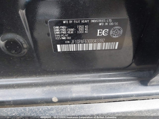 Subaru Impreza Premium Plus 2016 JF1GPAF63G9343392 Image 9