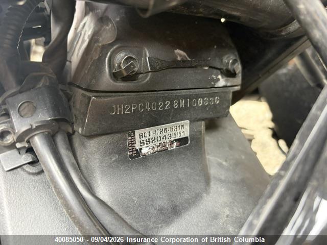 Продажа на аукционе авто 2008 Honda Cbr600 Rr, vin: JH2PC40228M100336, номер лота: 40085050